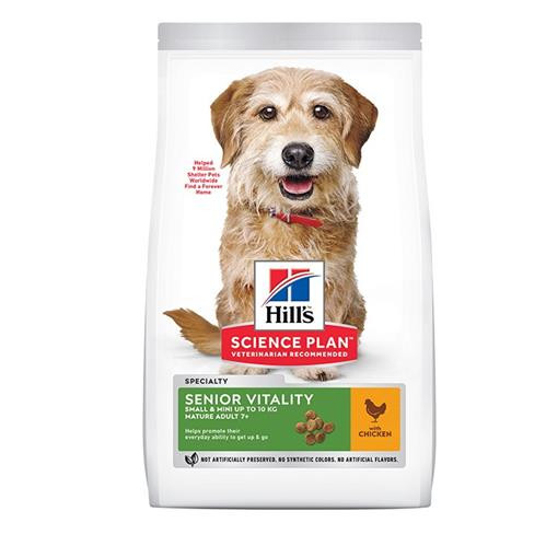 Hill’s Science Plan Senior Vitality Small & Mini Mature Adult 7+ Dog Food With Chicken & Rice (1.5kg)