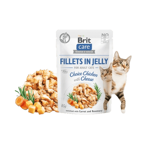 Brit Care Cat Fillets in Jelly Choice Chicken with Cheese