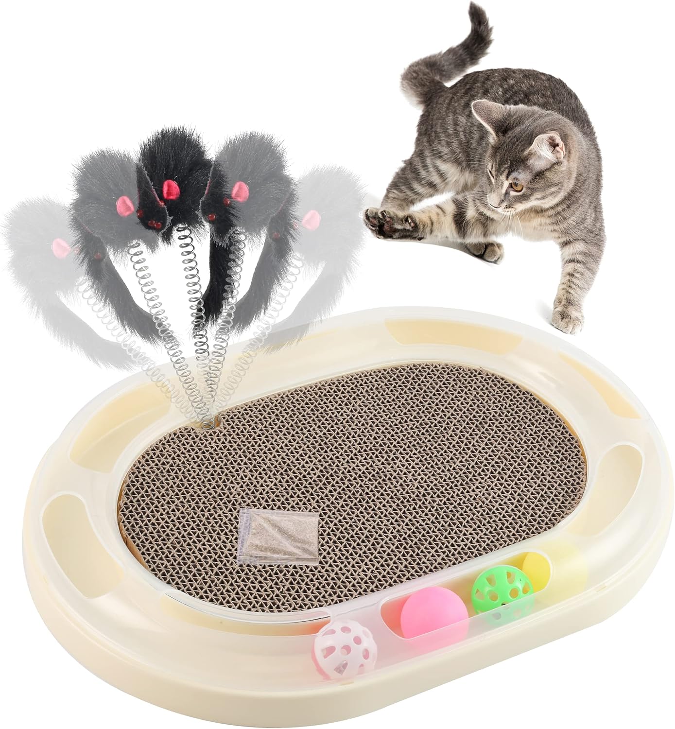 Oval shape Track Toy with scracher T023b