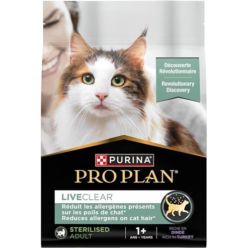 PRO PLAN LIVECLEAR STERILISED ADULT,TURKEY 2.8 KG ALLERGEN REDUCING DRY CAT FOOD