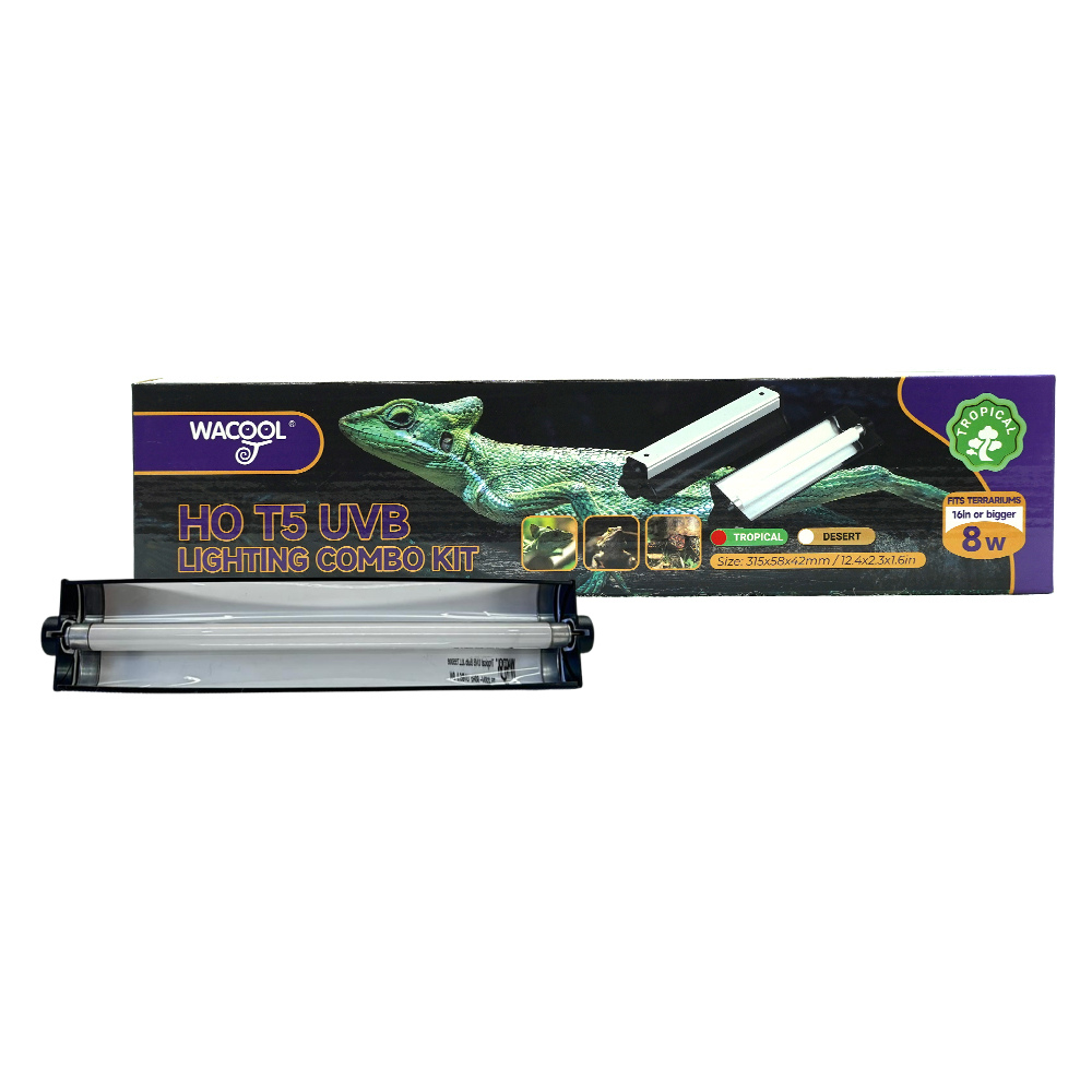 Wacool HO T5 UVB Lighting Combo Kit Tropical (UVB5.0) 8W, 31.5x5.8x4.2cm