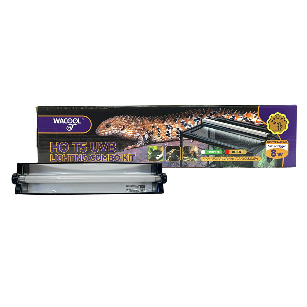 Wacool HO T5 UVB Lighting Combo Kit Desert (UVB10.0) 8W, 31.5X5.8X4.2cm