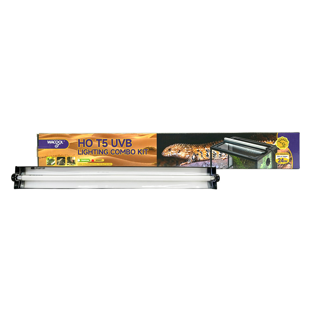 Wacool HO T5 UVB Lighting Combo Kit Desert (UVB10.0) 24W, 57.5X5.8X4.2cm