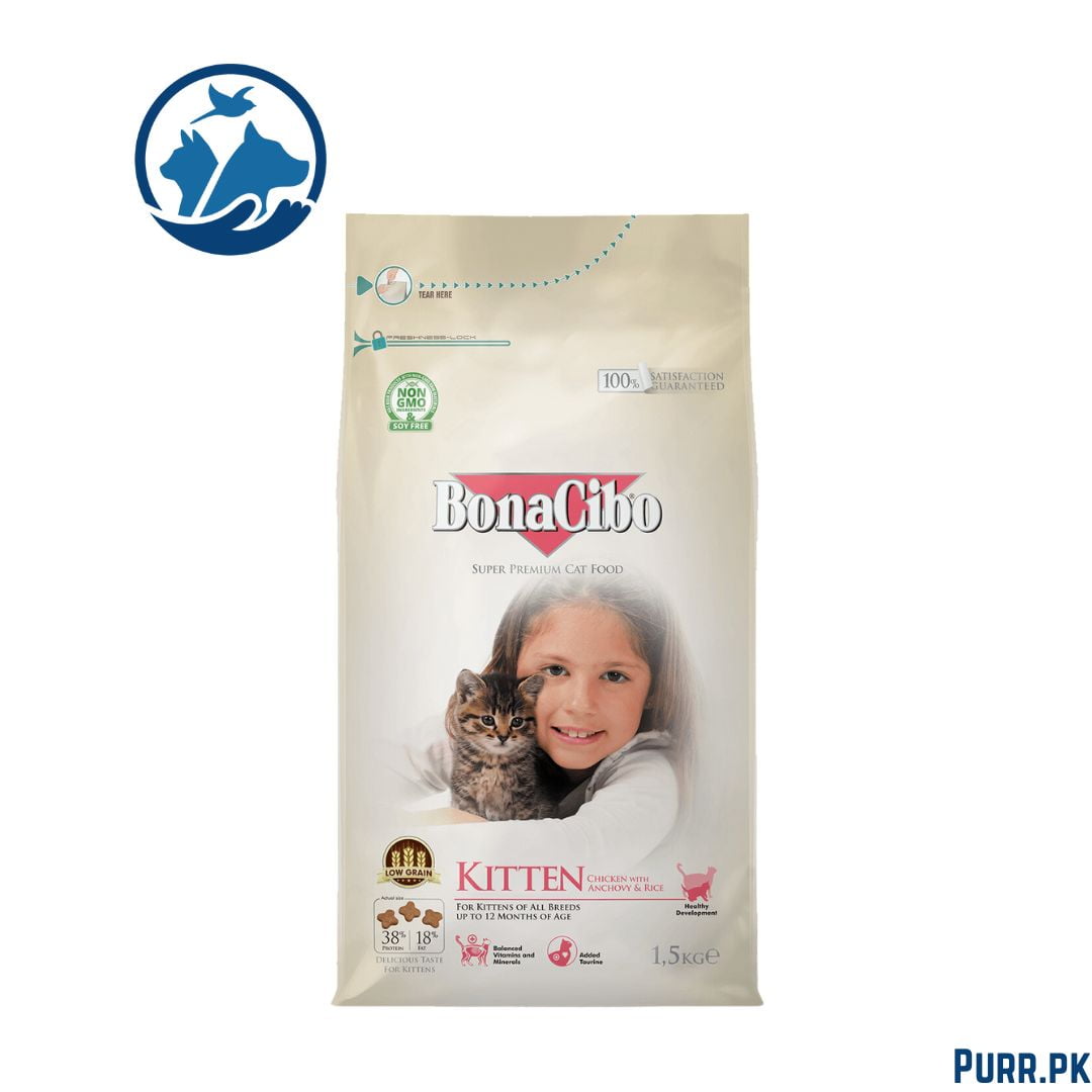 Bonacibo Kitten Chicken with Anchovy &amp; Rice 1.5 Kg Bag