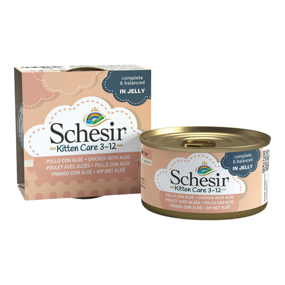 Schesir Chicken with Aloe in Jelly Kitten Wet Food 85G