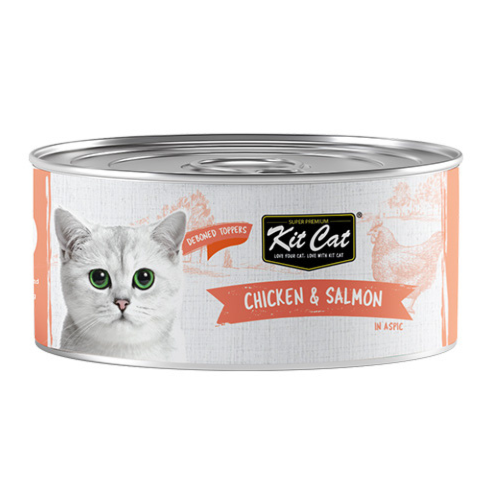 Kit Cat Grain Free Chicken & Salmon Topper Wet Cat Food 80G