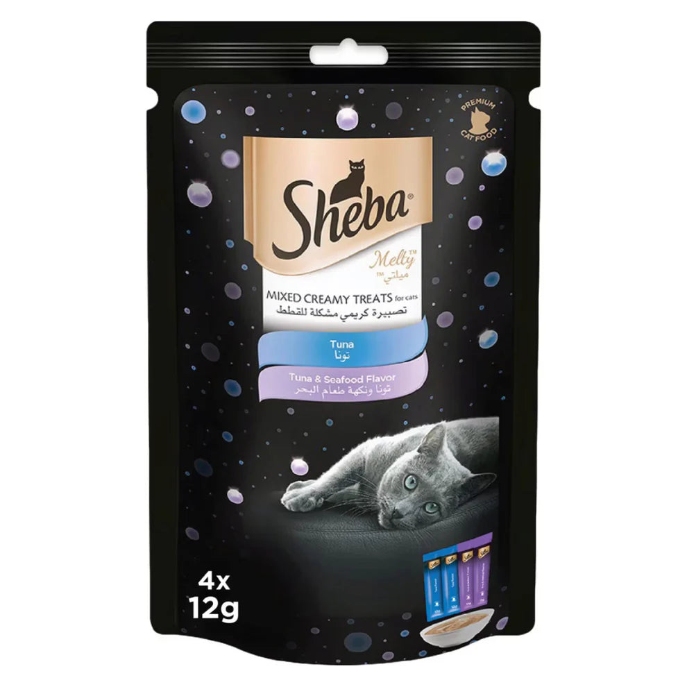 Sheba Melty Tuna Mixed Creamy Cat Treats - 4x12g