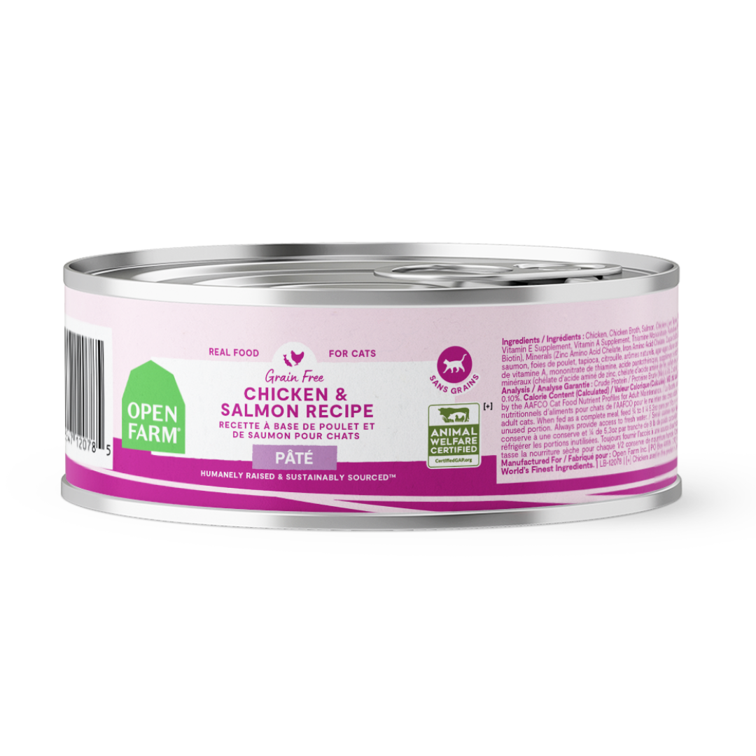 Open Farm Chicken & Salmon Pate Wet Cat Food 6X80g