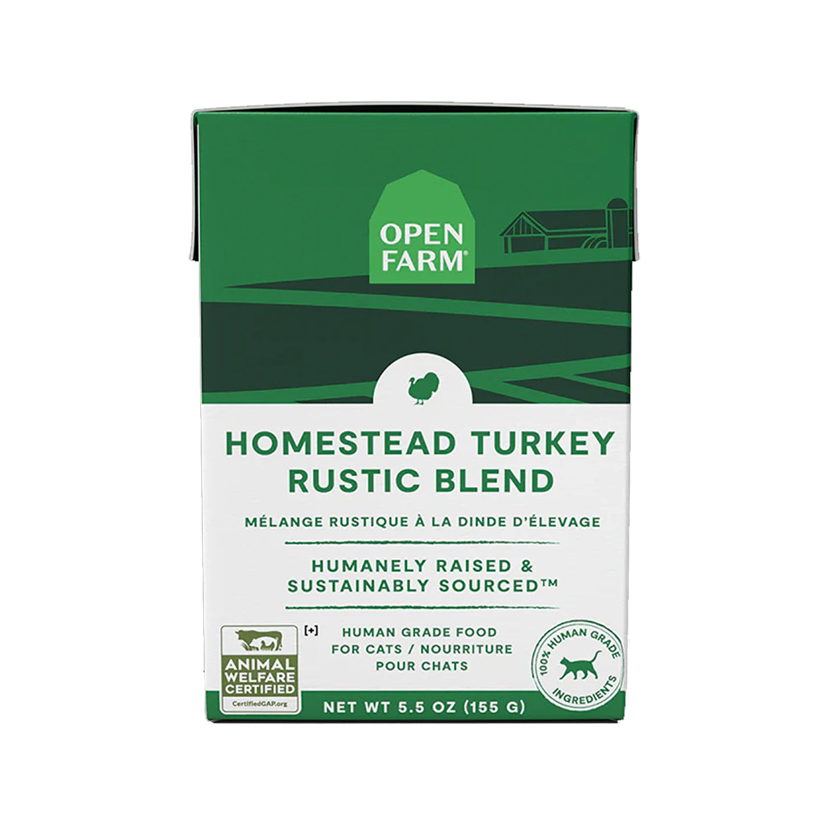 Open Farm Homestead Turkey Rustic Blend Wet Cat Food 155g
