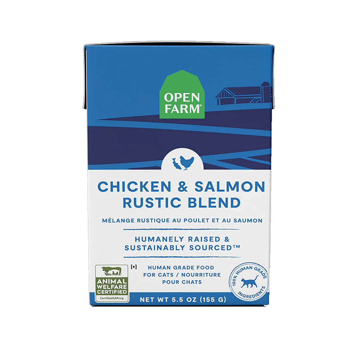 Open Farm Chicken & Salmon Rustic Blend Wet Cat Food 155g