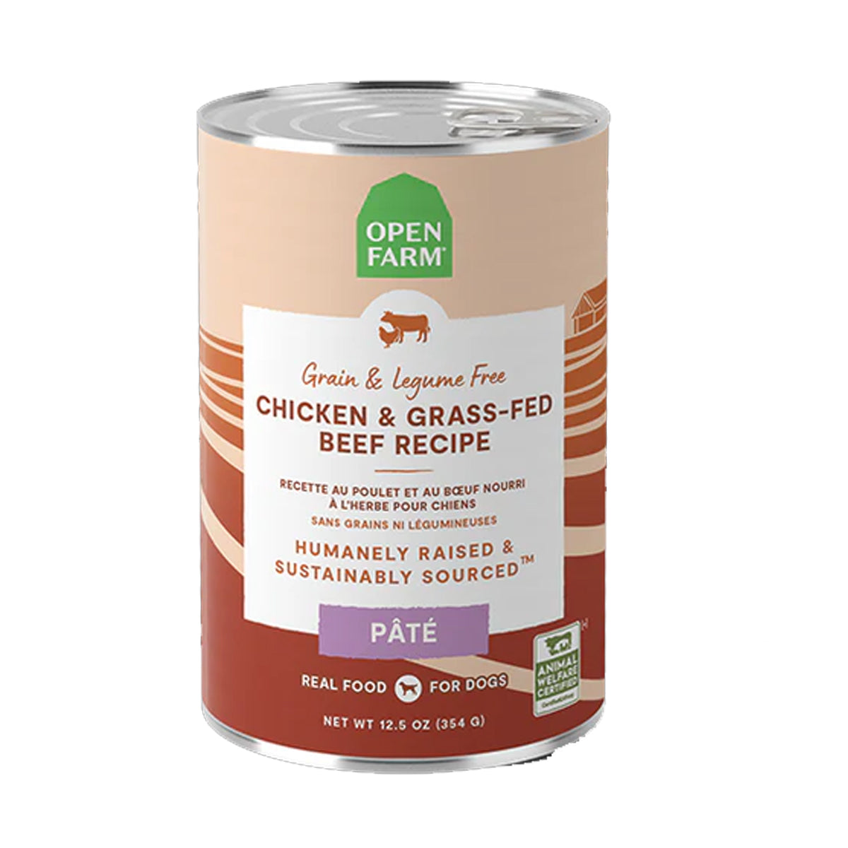 Open Farm Chicken & Grass Fed Beef Pate Wet Dog Food 354g