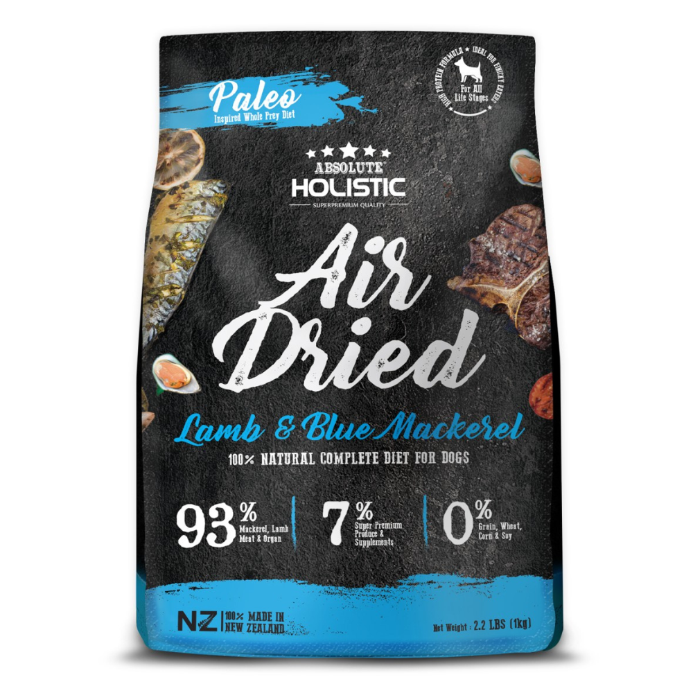 Absolute Holistic Air Dried Dog Food Blue Mackerel & Lamb