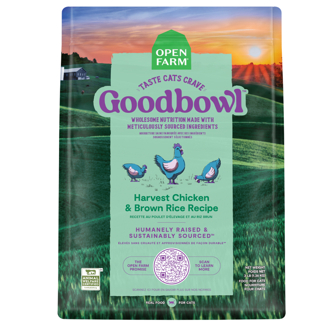 Open Farm Goodbowl Harvest Chicken&Brown Rice Recipe Dry Cat Food 3.17kg