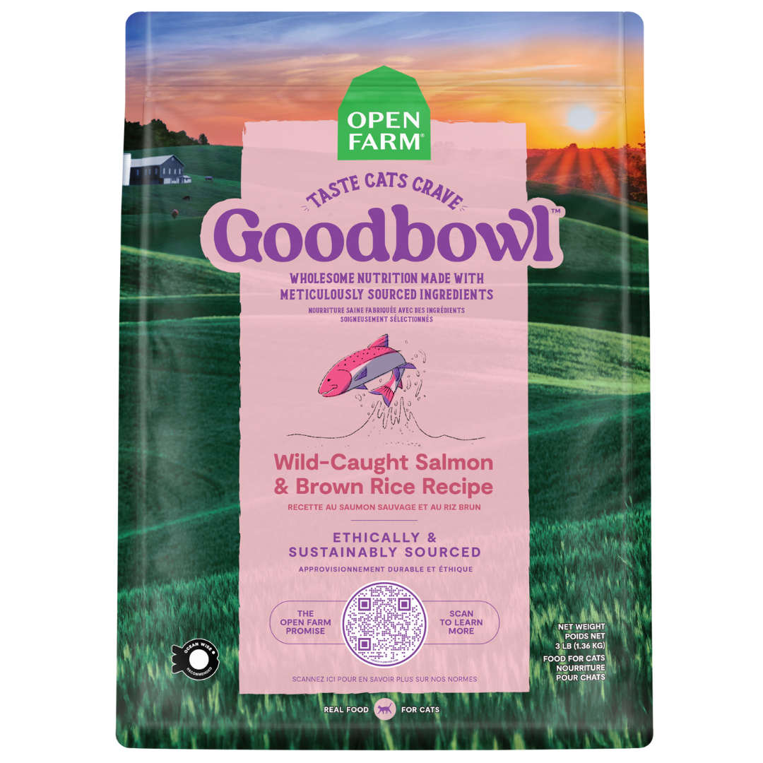 Open Farm Goodbowl Wild-Caught Salmon&Brown Rice Recipe Dry Cat Food 1.34kg