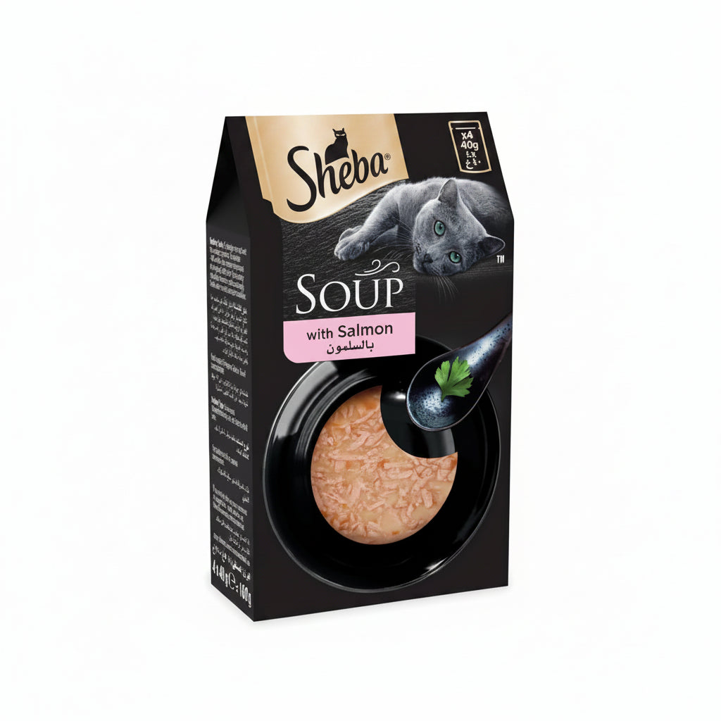 Sheba Soup with Salmon Wet Cat Food - 4X40G