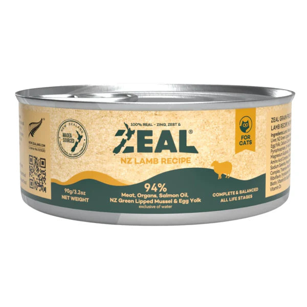 Zeal Grain Free Canned Cat Food 90g β (Lamb Recipe)