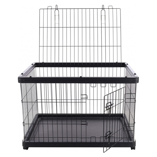 KENNEL ON WHEELS PASY BLACK 97,5x69x66,5CM