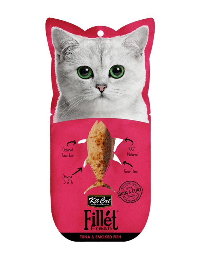 Kit Cat Fillet Fresh Tuna & Smoked Fish Cat Treats | Natural Snack for Cats