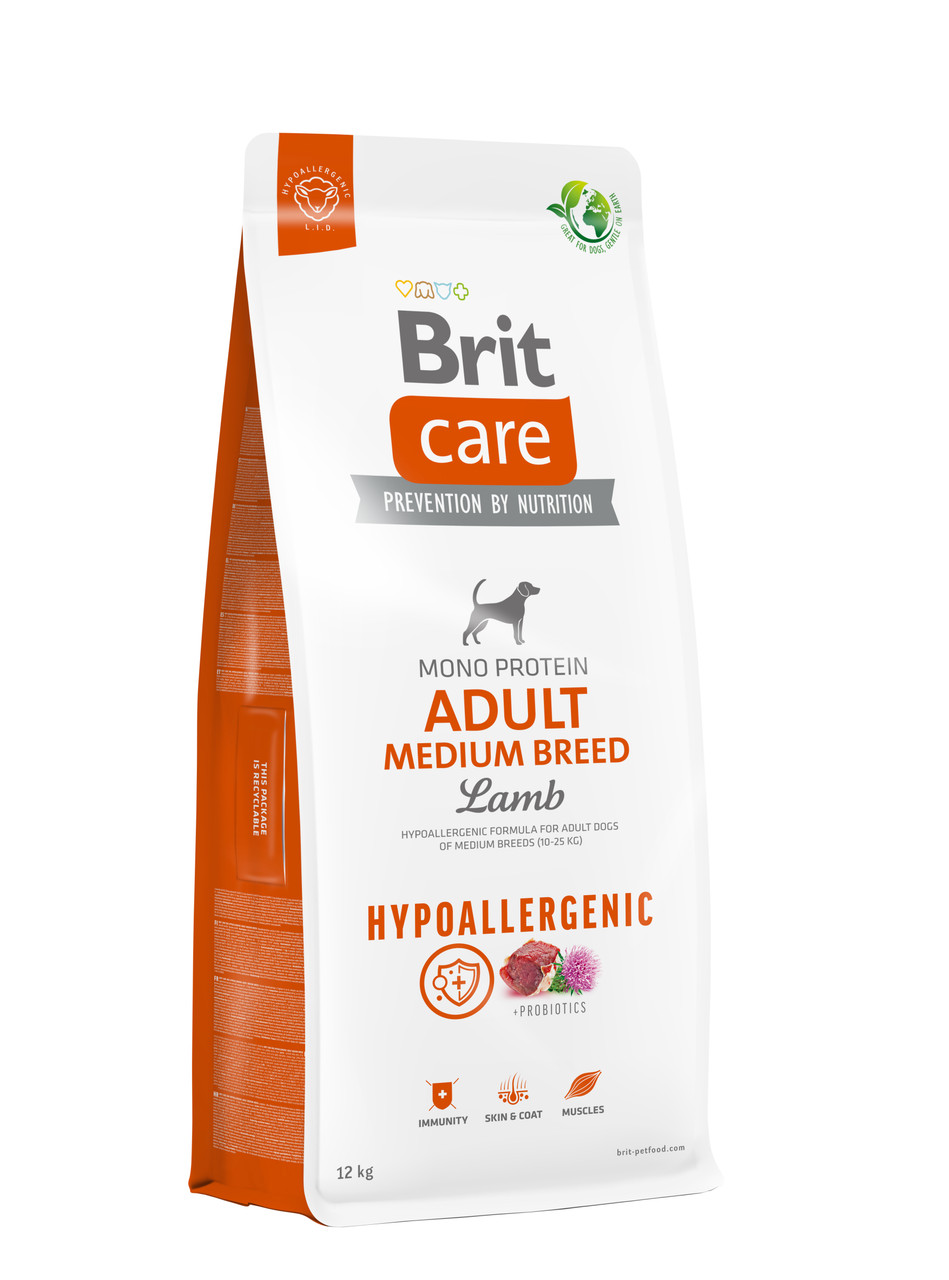 Brit Care Dog Hypoallergenic Adult Medium Breed with Lamb 12 kg