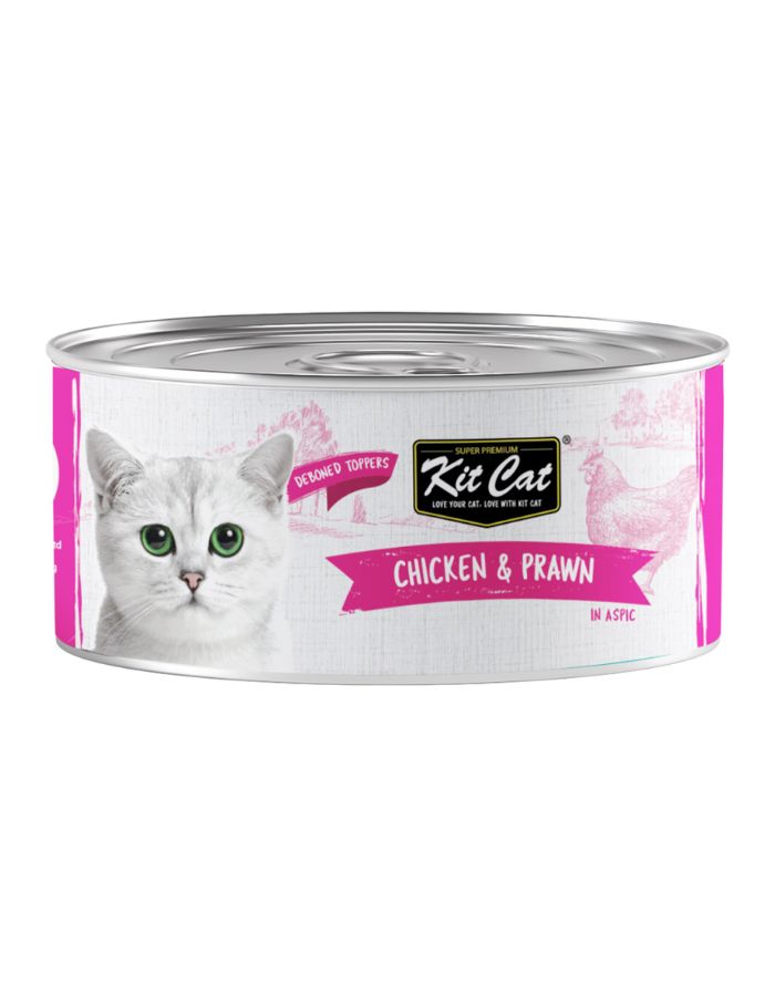 Kit Cat Chicken & Prawn 80g – 1 Box (24pcs) | Grain-Free Wet Cat Food for All Life Stages
