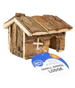 Duvo+ Small Animal Wooden Lodge Bark – 15X11X12Cm