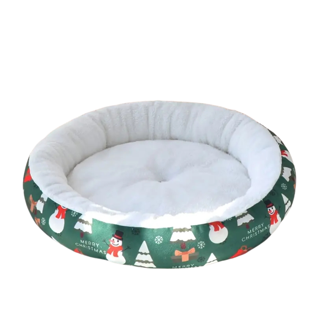 Cozy Christmas Pet Bed - Green - 50cm