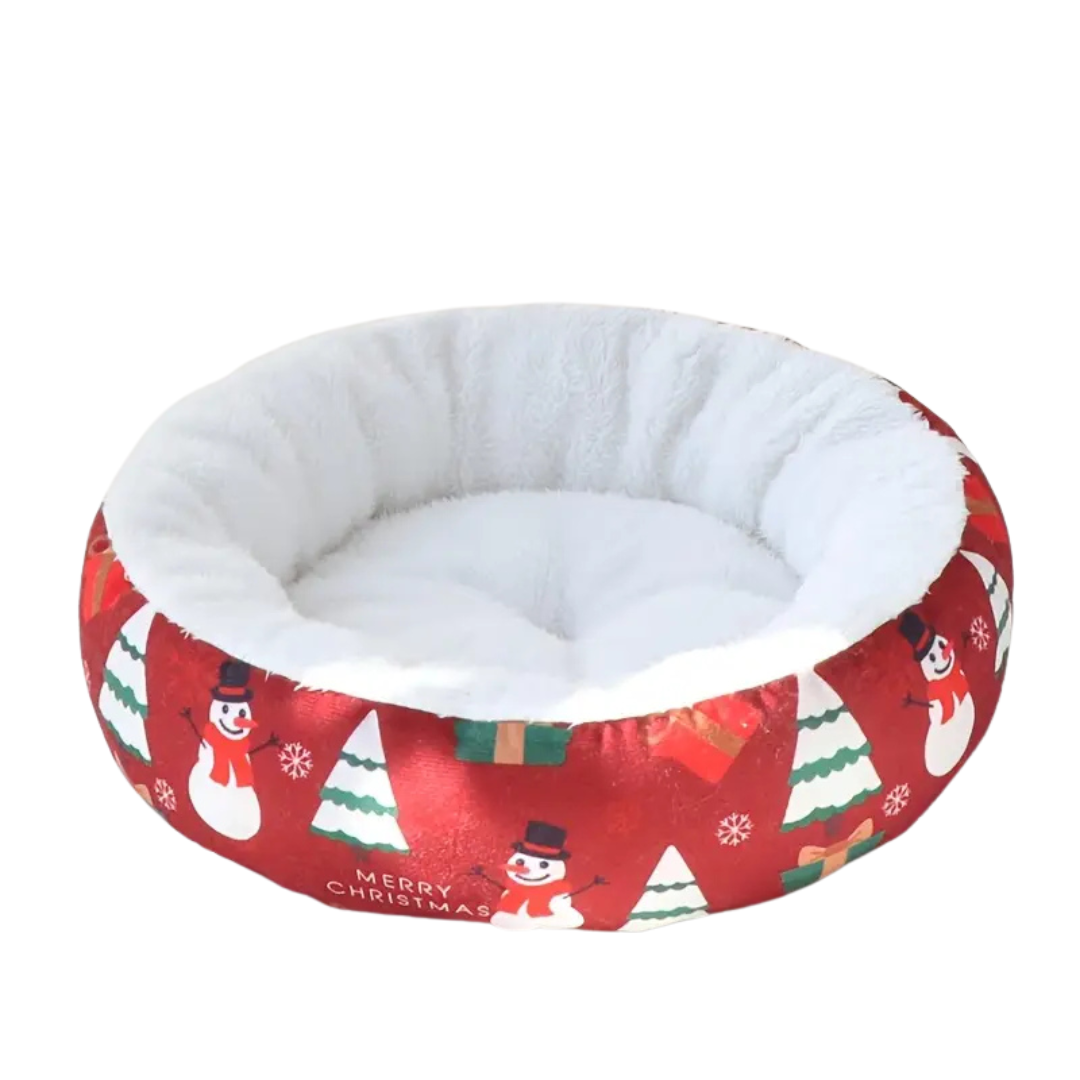 Cozy Christmas Pet Bed - Red - 50cm