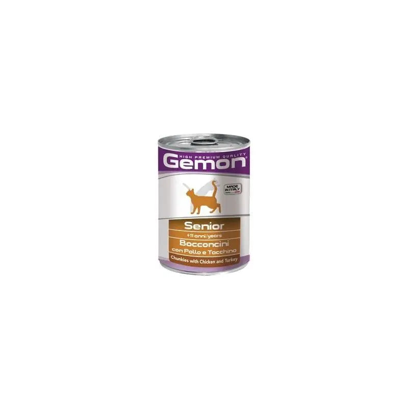 GEMON CAT SENIOR WITH CHICKEN AND TURKEY 415G
