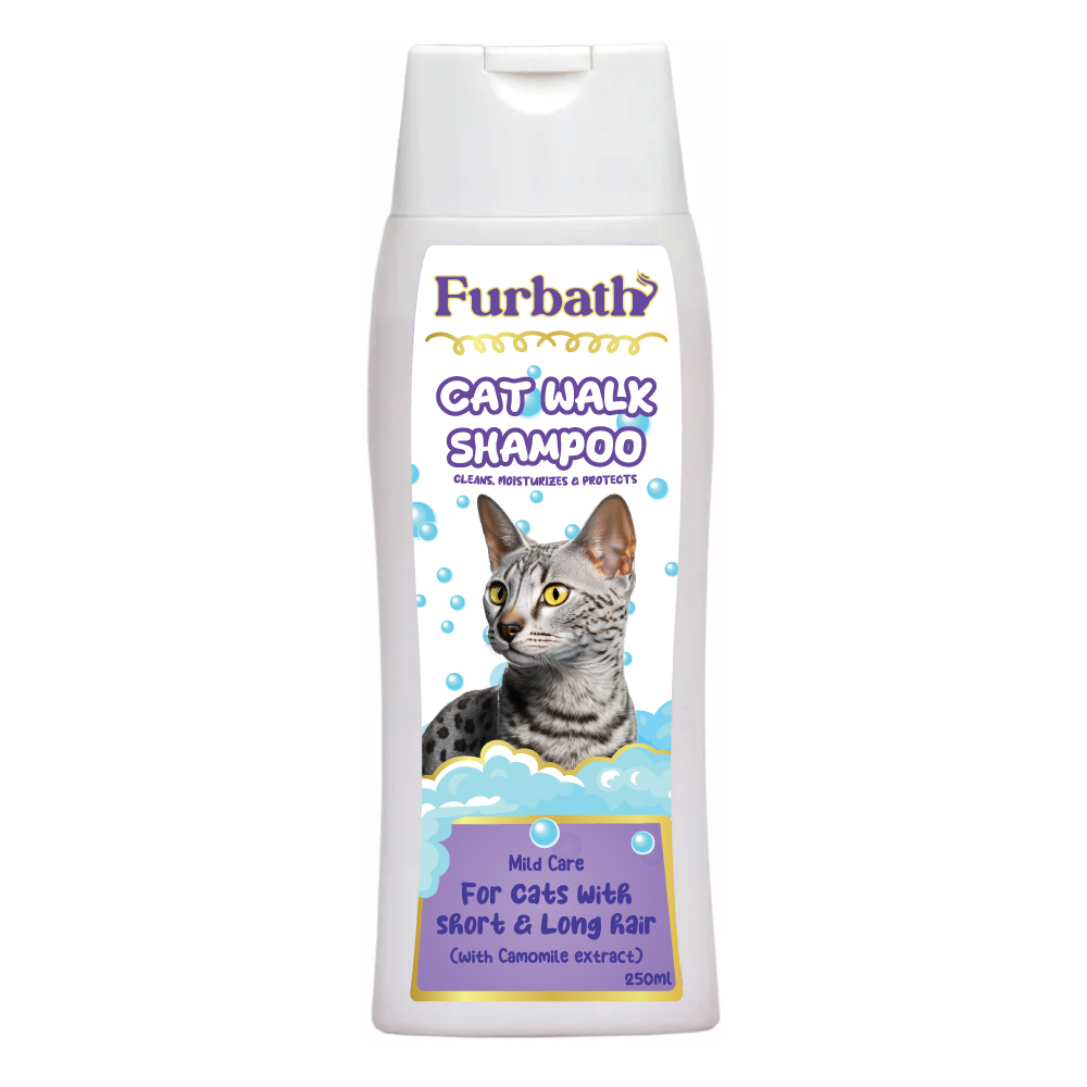 Furbath Cat Walk Shampoo with Camomile Extract for Cats with Short and Long Hairs – 250ml