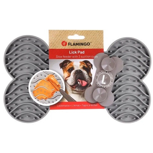 LICK PAD YUMMEE SILICONE BONE GREY L 29,8CM