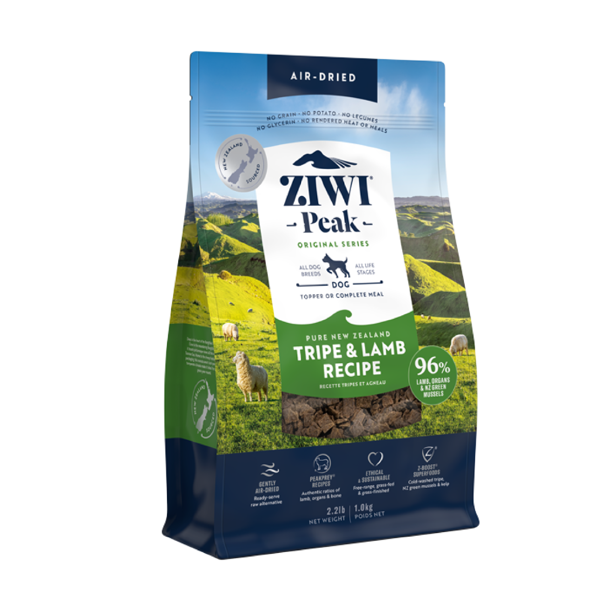 ZiwiPeak Air Dried Tripe & Lamb Dry Dog Food 1Kg