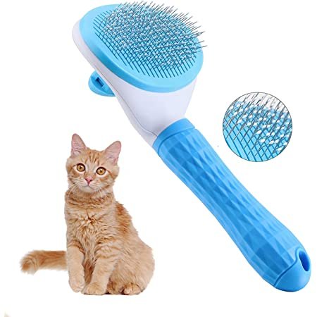 Button Grooming Brush Round – 1 Push Remove Hair for Cats Dogs