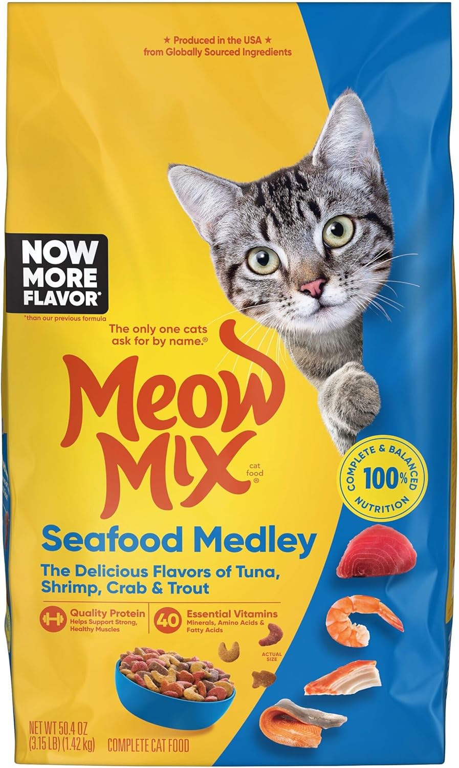 Meow Mix Sea Food Medley Bag 1.42Kg