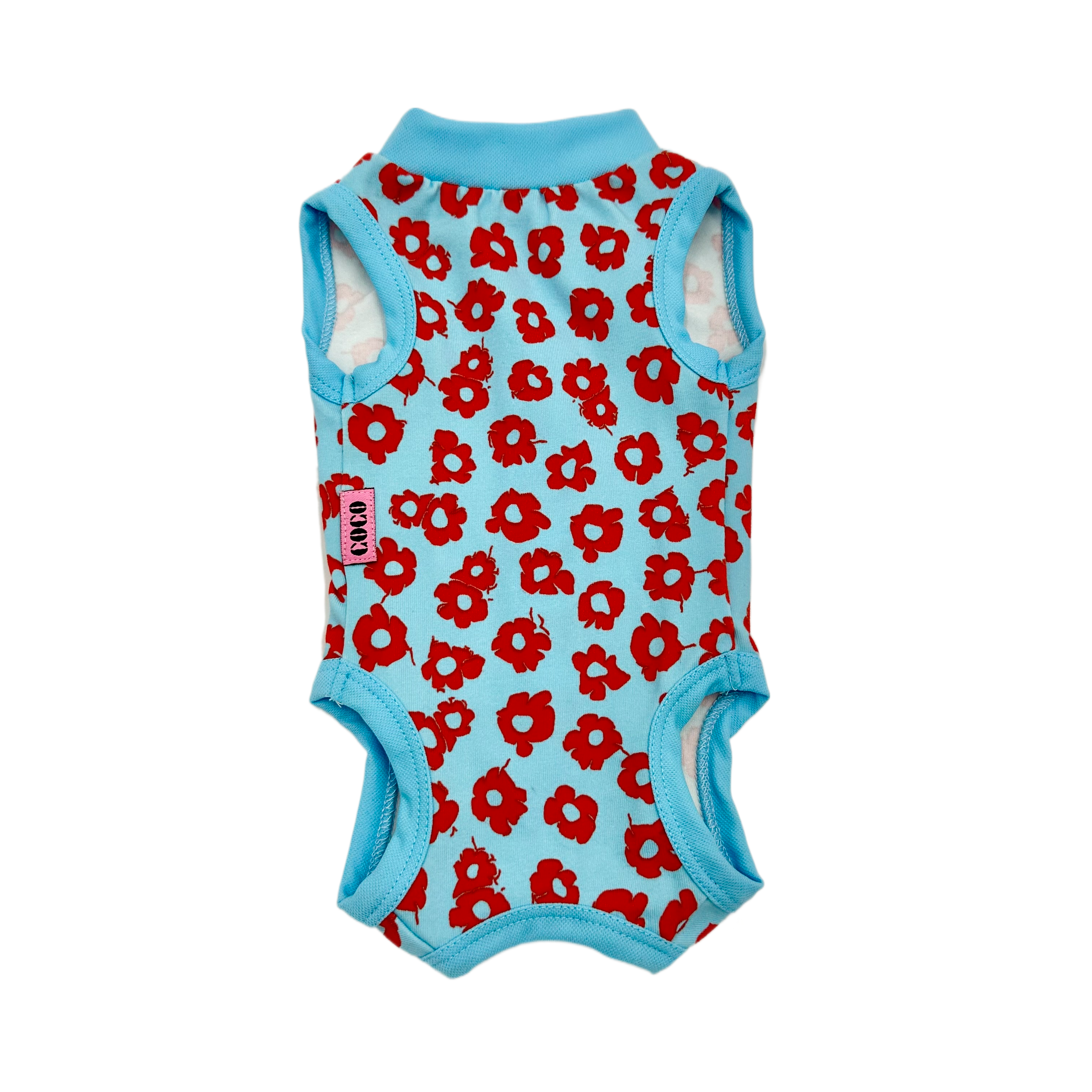 Surgery Suit Red Floral Blue (Small)