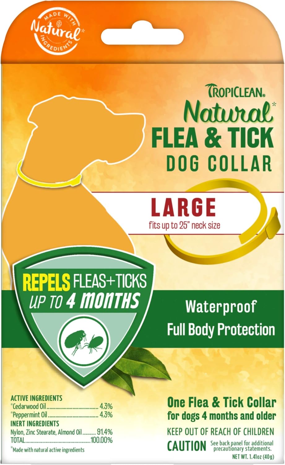 Tropiclean Natural Flea And Tick Collar For Large Dogs - 40g