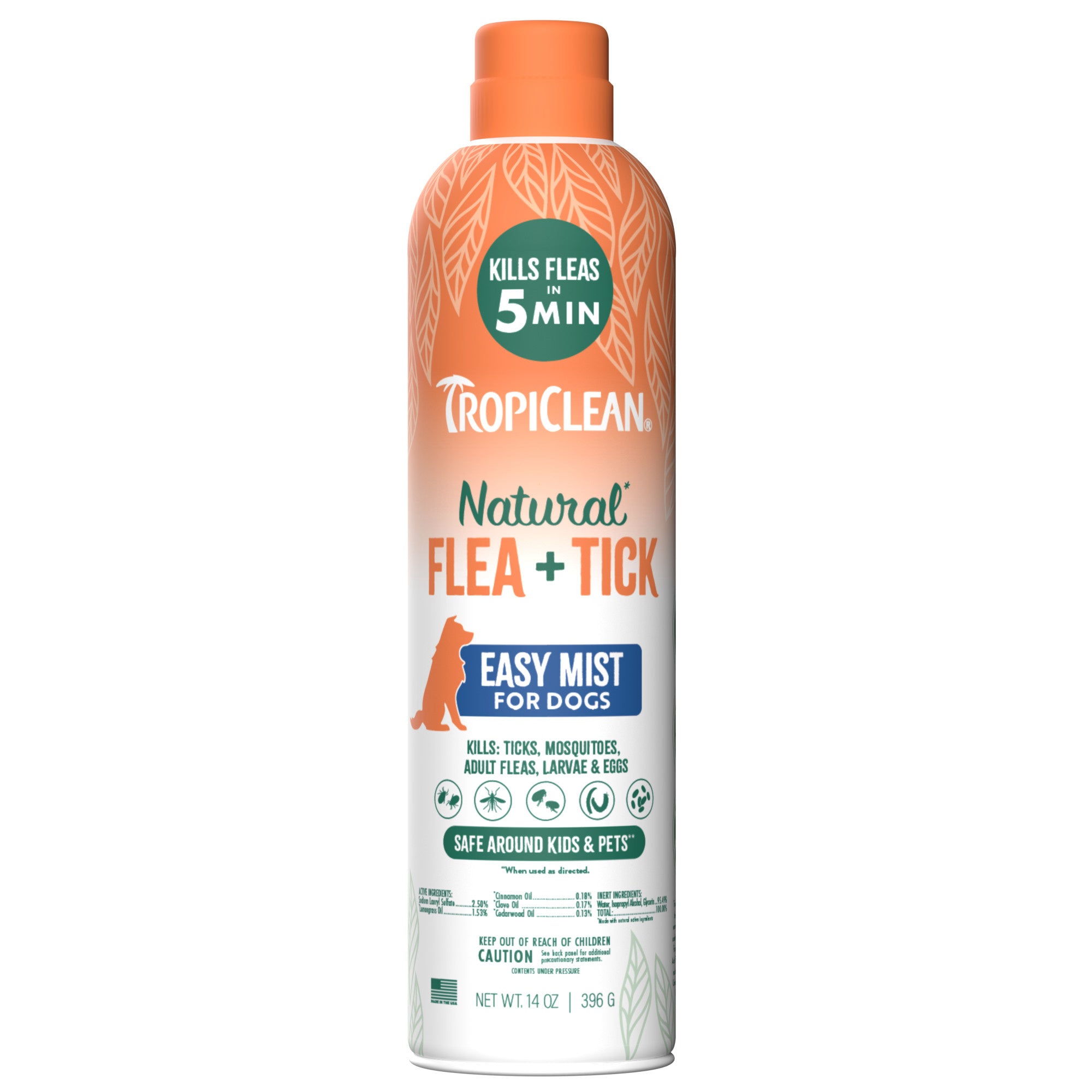 TropiClean Natural Flea & Tick Easy Mist Spray for Dogs – 14 oz