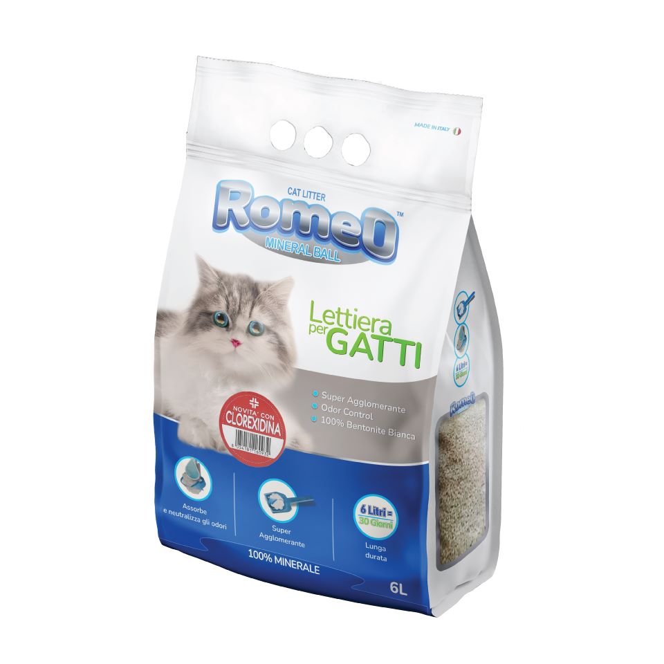 Romeo bentonite cat Litter clorexidina scent - 6 liters