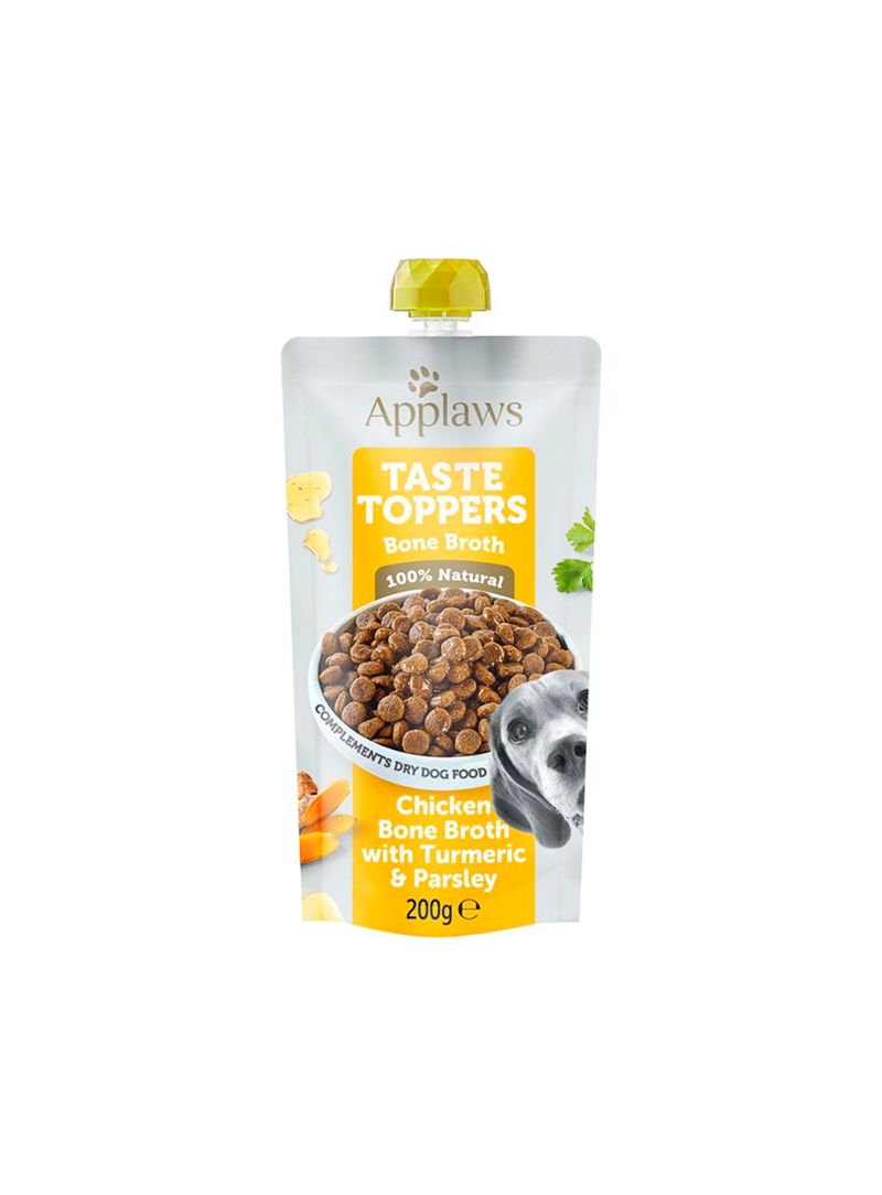 Applaws Taste Toppers Chicken Bone Broth with Turmeric & Parsley Wet Dog Food Pouch 200g