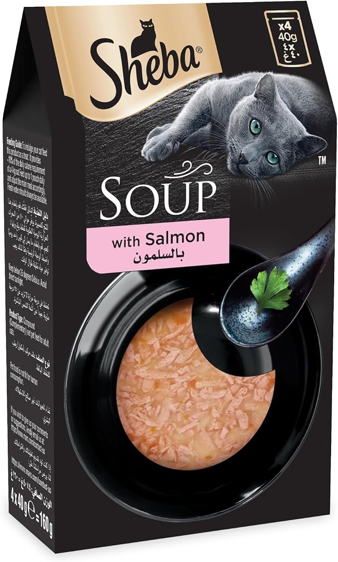 Sheba Soup with Salmon Wet Cat Food – 4X40G