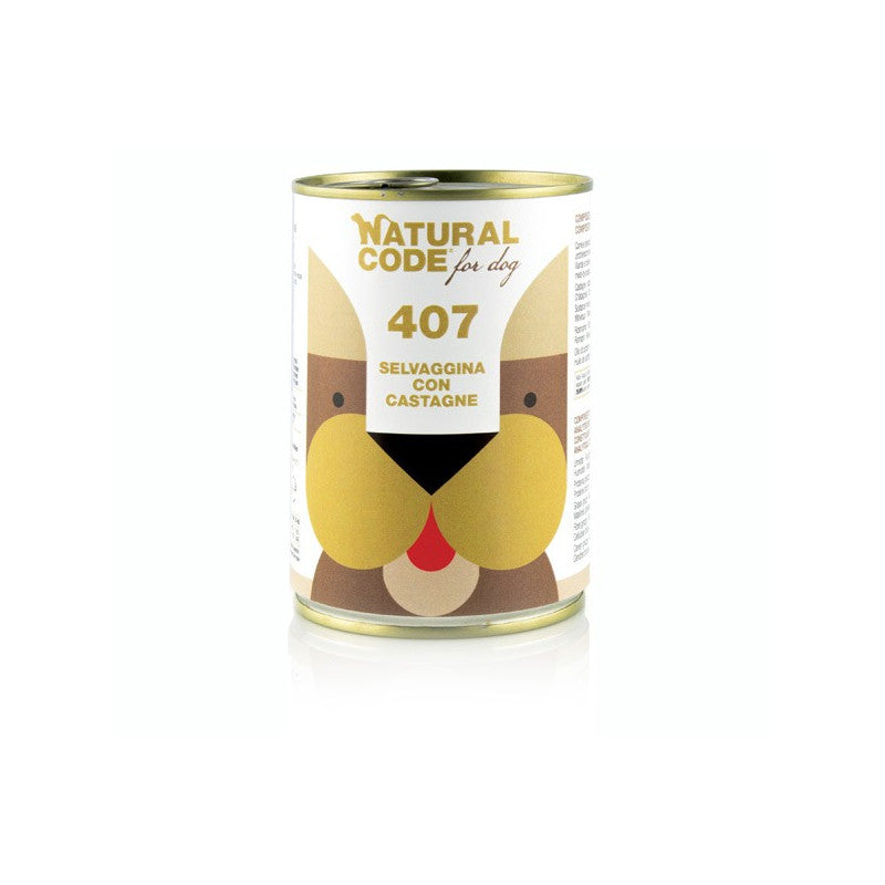 Natural Code 407 Game & Chestnuts Pate Wet Dog Food - 400G