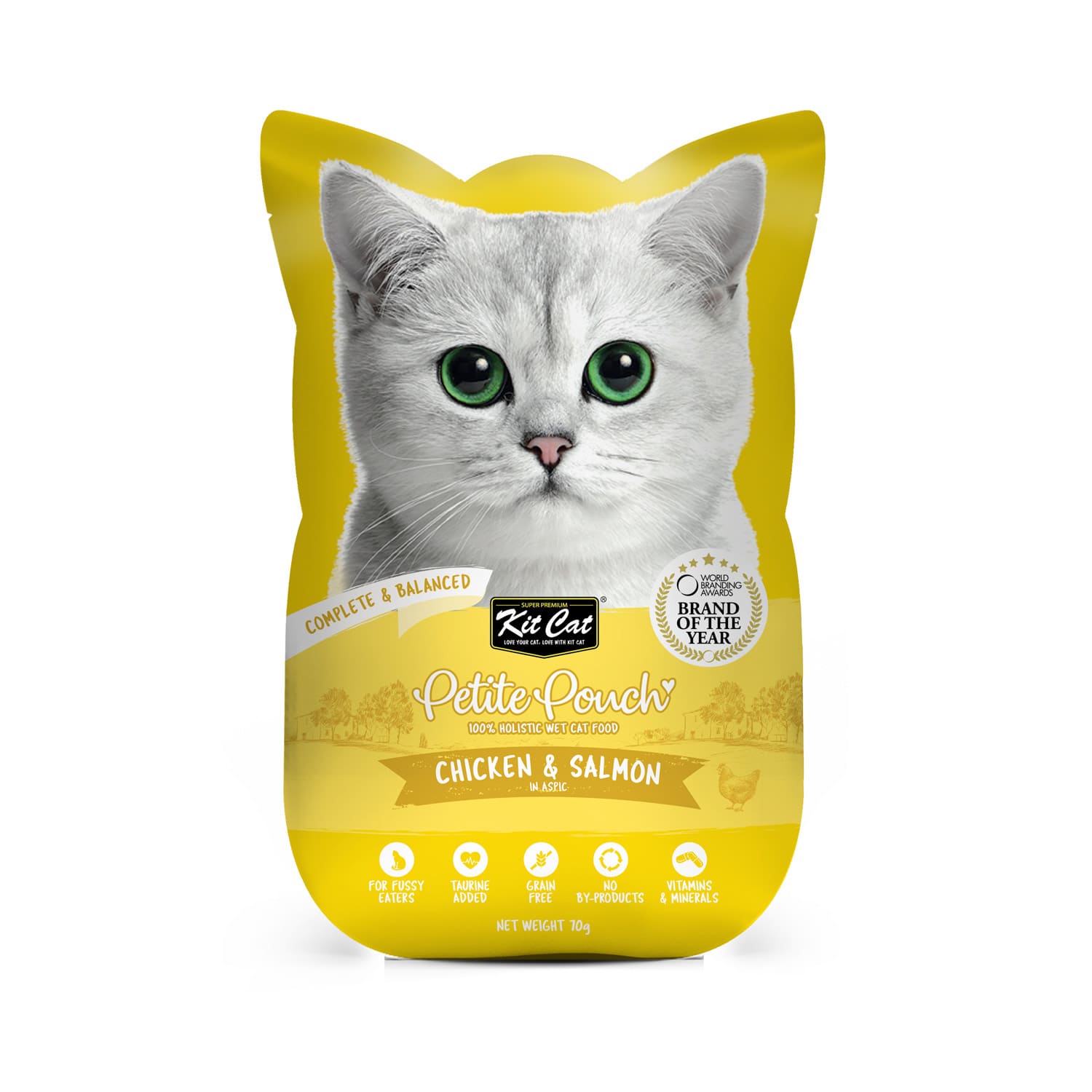 Kit Cat Petite Pouch 70g - Chicken & Salmon