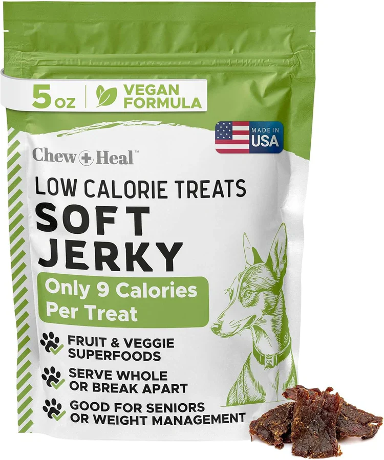 Chew + Heal Limited Ingredient Low Calorie Fruit & Veggie Superfoods Soft Jerky Dog Treats, 5-oz bag