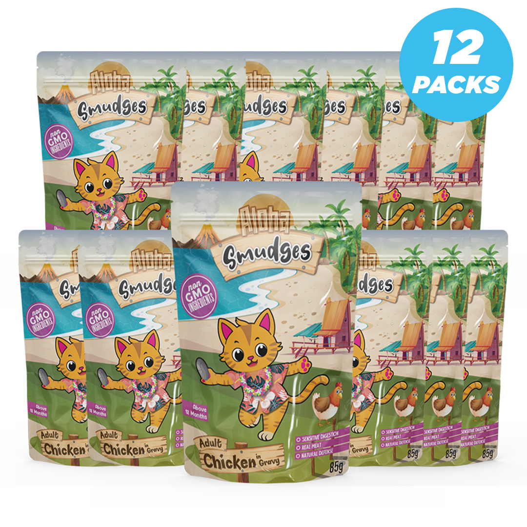 Smudges Adult Cat Tuna Flakes With Mackerel in Soft Jelly 80g Pack of 12