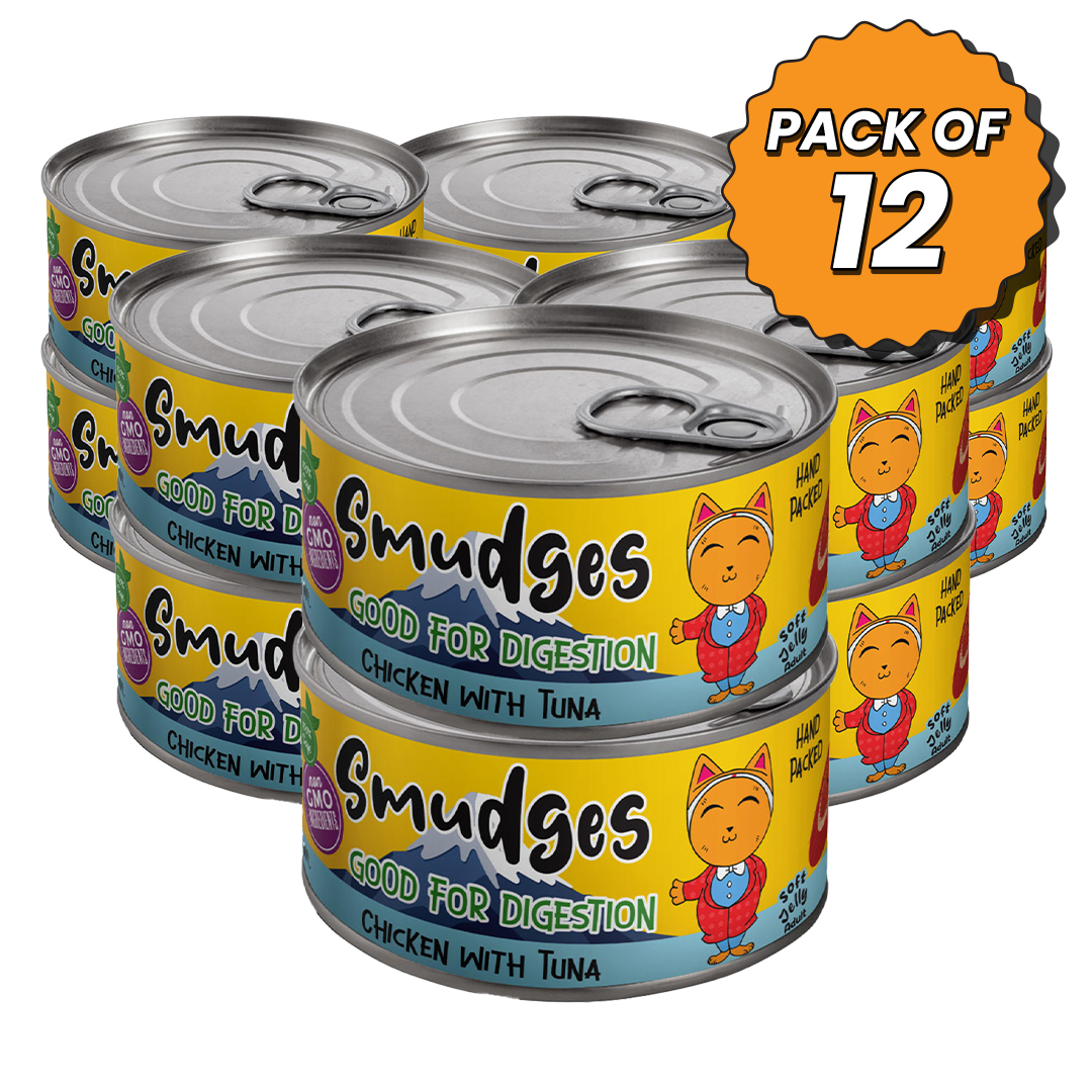 Smudges Adult Cat Tuna with White Fish in Gravy 80g Pack of 12