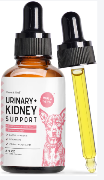 Chew + Heal Urinary + Kidney Tincture Supplement for Dogs, 2-fl oz bottle