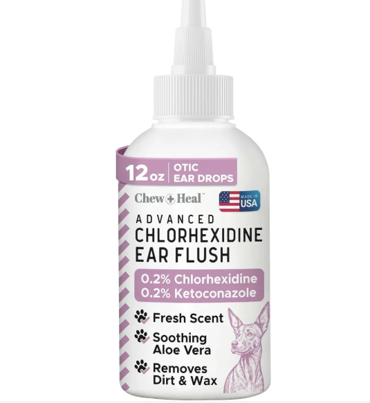 Advanced Antiseptic Otic Chlorhexidine Ear Flush for Dogs 12 oz