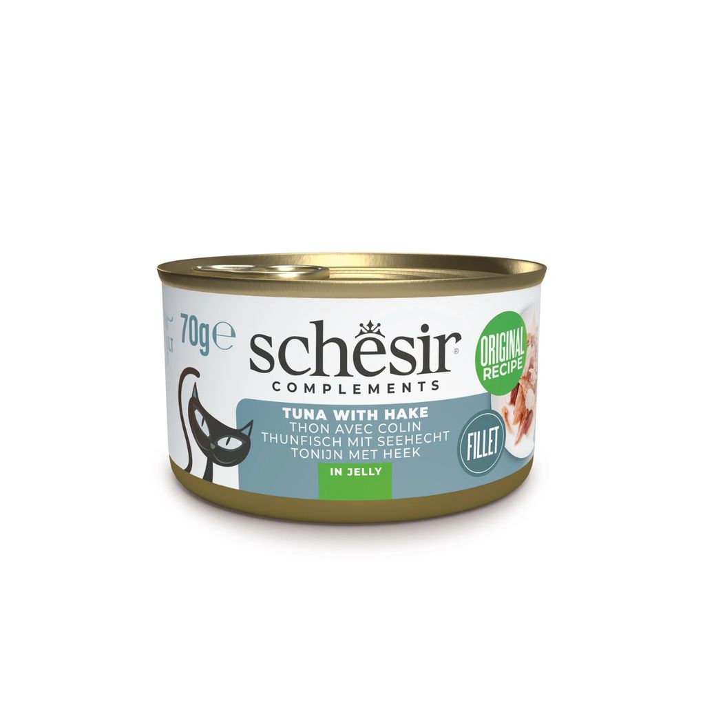Schesir Cat Wet Food Tuna & Hake 70g – Complements in Jelly Can