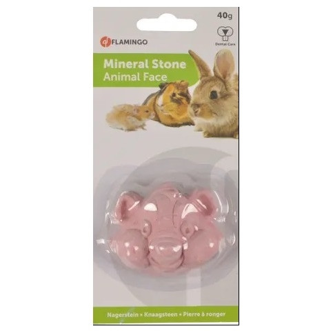SNACKS ANIMAL FACE GNAWING MINERAL STONE HAMSTER 40G (PINK)