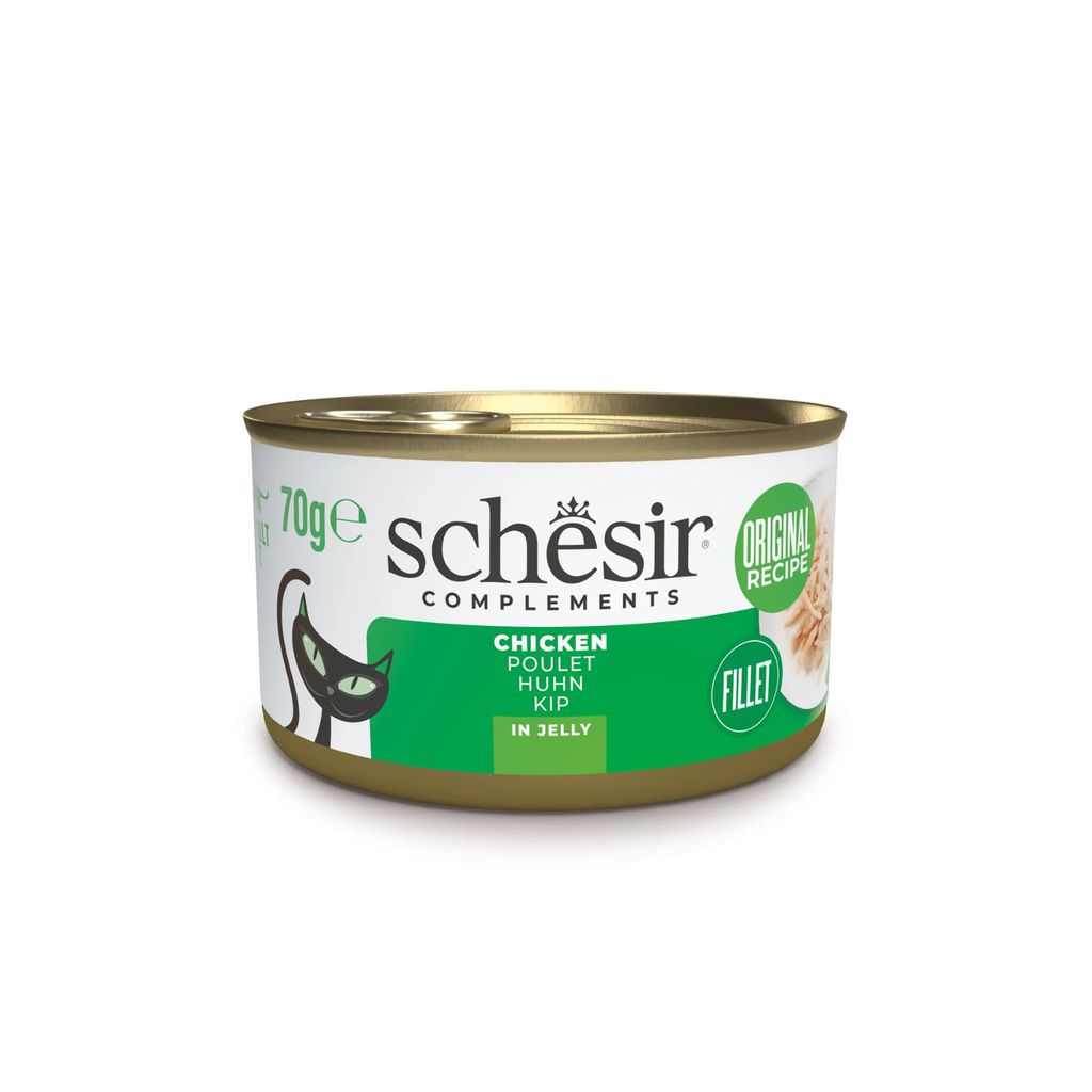 Schesir Cat Wet Food Chicken 70g – 12 Pack Cans, Complements in Jelly