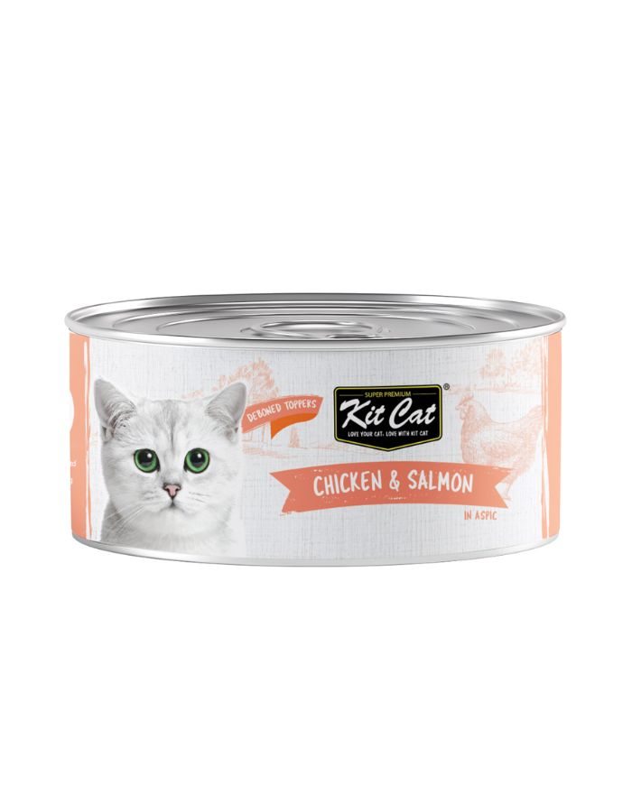 Kit Cat Chicken & Salmon 80g – 1 Box (24pcs) | Grain-Free Wet Cat Food for All Life Stages